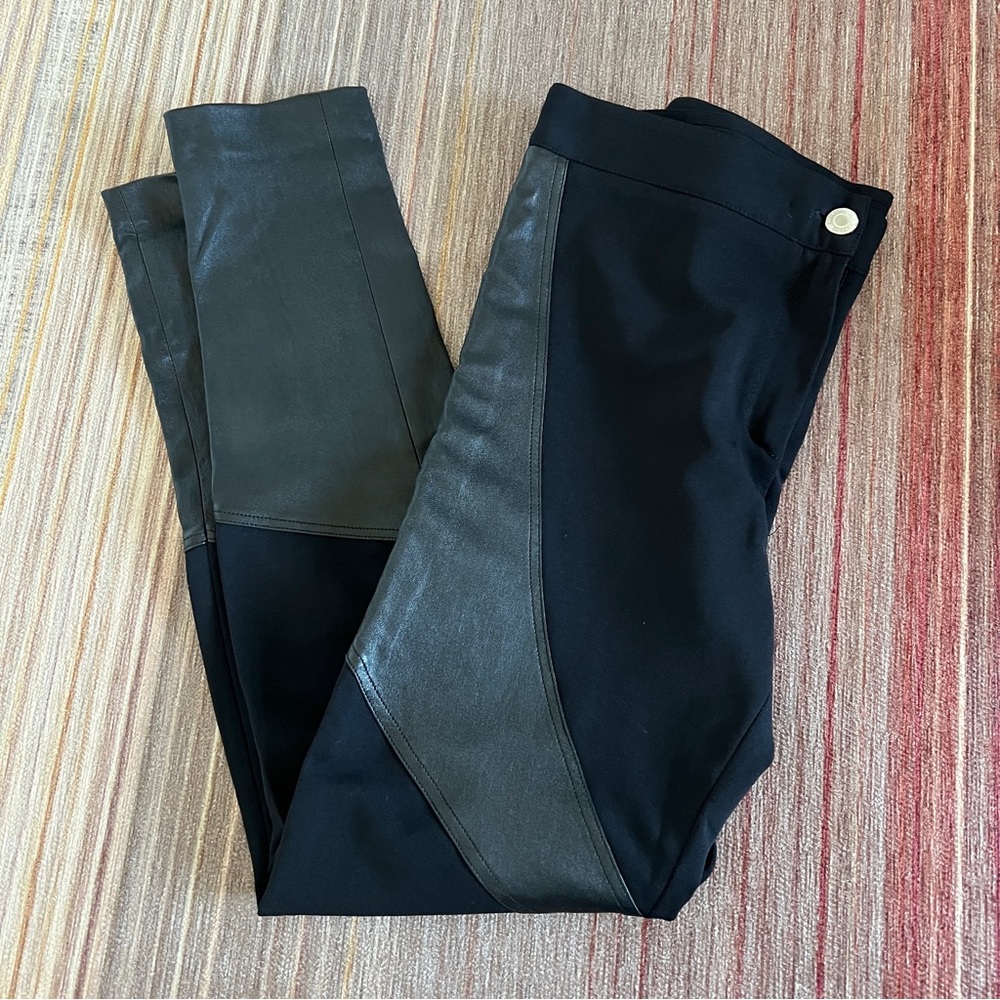 GIVENCHY Leather-Accented Straight Legged Pants